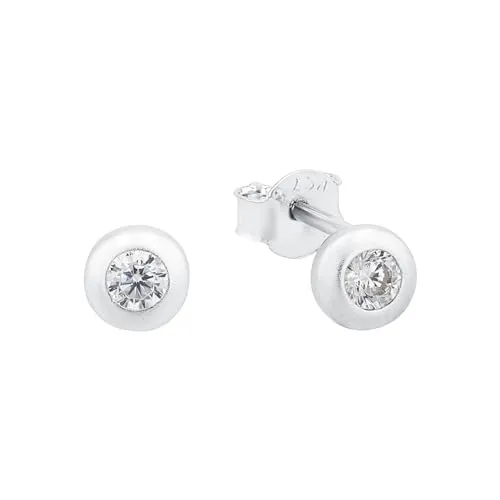 Amor Ohrstecker 925 Sterling Silber Damen Ohrschmuck, mit Zirkonia synth., 0,5 cm, Silber, Kommt in Schmuck Geschenk Box, 9064021