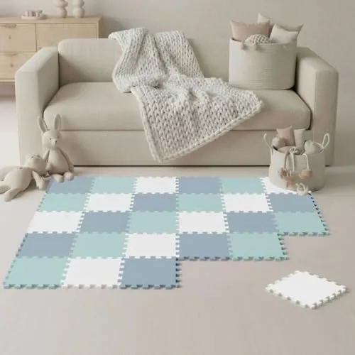 Teile Spielmatte Baby Puzzlematte 30x30 - Bunte Puzzlematte für das Kinderzimmer: abwaschbar, rutschfest und strapazierfähig. Ideal für Spiel- und Krabbelzeiten, sorgt für sicheren Komfort beim Spielen.