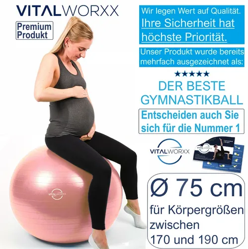 VITALWORXX Gymnastikball für Schwangere – 75 cm von VITALWORXX