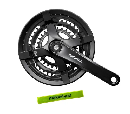 maxxi4you Fahrradkurbel Shimano Kurbelgarnitur Kettenradgarnitur 170 mm inkl. Reflexband