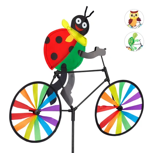 Windrad Balkon Marienkäfer Garten Windrad Blumenstecker Gartenstecker Kinder 4 x