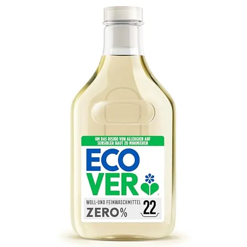 Produktbild Ecover Non-Bio ZERO Woll- und Feinwaschmittel, Flüssigwaschmittel, Feinwaschmittel für Allergiker und empfindliche Babyhaut, 22 Ladungen, 1L