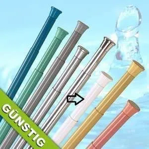 KS Handel 24 QUALITATIVE DUSCHVORHANGSTANGE 75-120 cm KLEMMSTANGE ALU Weiss TELESKOPSTANGE GARDINENSTANGE! Spring Shower Rod White!