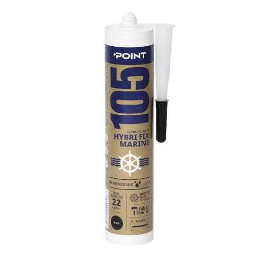 Hybrid-Klebstoff und Dichtungsmasse POINT 105 HYBRI FIX MARINE (schwarz), geeignet für maritime Anwendungen wie Boot- und Yacht-Reparaturen
