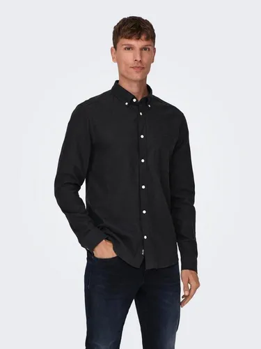 ONLY & SONS Herren Hemd - Slim Fit Langarmhemd aus 100% Baumwolle, ideal für lässige Anlässe oder im Büro.
