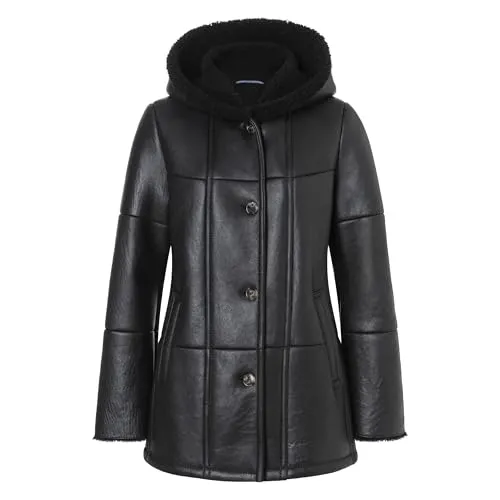 Produktbild Valcuer 1887 Damen Lammfelljacke VIVI aus echtem Leder, Lammfell, Fell, warme Winterjacke mit Kapuze
