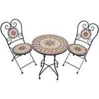 Balkonset 3tlg. Mosaik AMARILLO in orange von Garden Pleasure