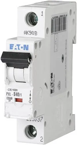 Eaton 236063 PXL-C40 - 1-poliger Leitungsschutzschalter, 40A, Auslösecharakteristik C, ideal für Wohn- und Zweckbau
