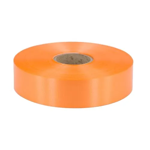 Geschenkband Ringelband 31mm x 100m wasserfest - 30 FARBEN in 5/10/19/31/50mm - Dekoband aus Kunststoff - Polyband Schleifenband zum Basteln von Weihnachtssternen & Autoschleifen - Orange