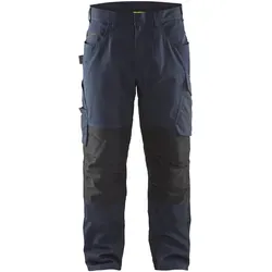 Blakläder® Service Arbeitshose mit Stretch 1495 1330 - dunkelblau/schwarz - 60 - Robuste Ripstop Arbeitshose mit Stretch-Einsätzen für optimalen Tragekomfort. Ideal für den täglichen Einsatz im Service und Handwerk, mit durchdachten Taschen und reflektierenden Details.