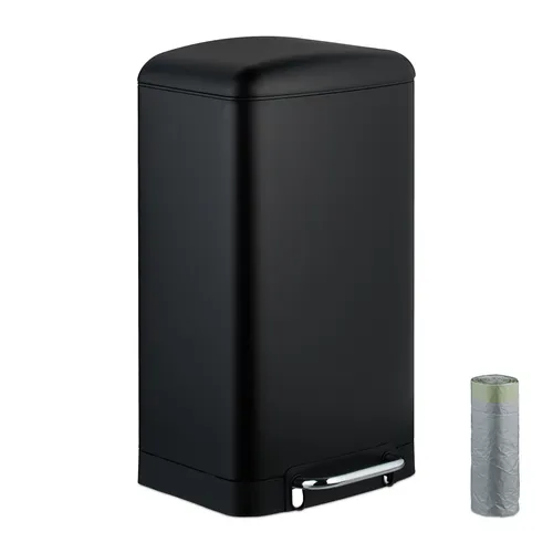 relaxdays Mülleimer Küche 30 Liter – Hygienisch und Modern - Haushaltszubehör: Der elegante Edelstahl-Treteimer mit 30 Liter Volumen bietet eine hygienische Lösung für Abfälle, dank Soft-Close-Funktion und Fingerabdruckresistenz. Inklusive Müllbeutel für sofortigen Einsatz!