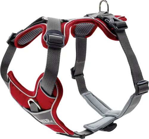 Hunter Divo Hundegeschirr - Rot/Grau, Größe Hals 30-42 cm, Bauch 52-68 cm - Ideal für abendliche Gassirunden - robustes Hundegeschirr in Rot/Grau mit 2,0 cm Breite, perfekt für Freizeitaktivitäten. Entdecken Sie weitere Top-Angebote von Hunter!