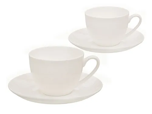 Buchensee Kaffeetassen / Teetassen Set 4-tlg. in weiß, Fine Bone China, 210ml