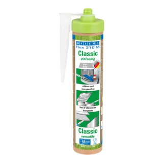 WEICON Dichtstoff Green Tube Flex 310 M® Classic - 2-tlg. Set, grau - Gebrauchsfertiger, haftstarker Dichtstoff für Innen und Außen. UV-beständig und silikonfrei, ideal zum Abdichten, Verkleben und Reparieren auf verschiedenen Untergründen.