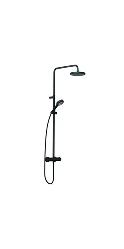 Kludi DIVE S 3S Thermostat-Dual-Shower-System - Brausegarnituren mit Handbrause in mattschwarz, bietet drei Strahlarten und eine komfortable Temperaturregelung mit Heißwassersperre für sicheres Duschen.