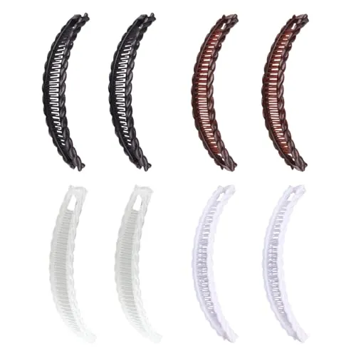 Produktbild VARKAGE 8 Stück Bananen Haarspange, Retro Weibliches Bananenspange Haare, Banana Clip für Langes, Lockiges Oder Glattes Haar