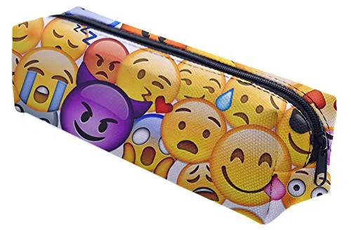 Mäppchen Federtasche Schlamperbox Federmäppchen Schüleretui Stiftemappe Bunt Emoji Big [008]