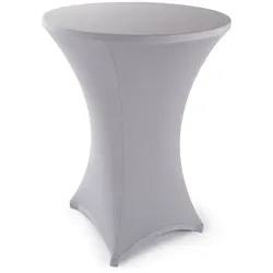 Blumtal Stehtischhusse Stretchbezug Stehtisch Hussen, Elegante Stehtischhusse für Bistrotische grau|silberfarben 80 - 85 cm