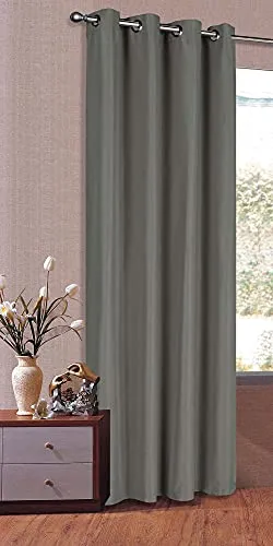 Vorhang Blickdicht Schal, Matte unifarbene Gardine mit Ösen. Material aus Microsatin Micofaser-Gewebe. 175x145, Dunkelgrau, 20405