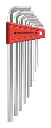 PB Swiss Tools Winkelschraubendreher-Satz 9-teilig - PB 211.H-10 - Winkelschraubendreher Set mit 9 Teilen, inklusive langlebigem Kunststoffhalter für einfache Aufbewahrung und schnellen Zugriff.