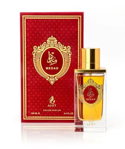 Medad Eau de Parfum 100 ml von Ayat Perfumes – Duft von Dubai – Noten: Pfirsich Orangenblüte Zimt – Duft für Damen und Herren