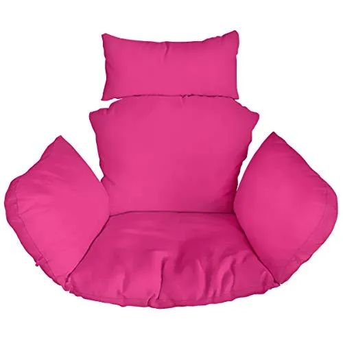 Ferocity Hängesessel Kissen, Polster, Auflage für Polyrattan/Rattan Hängeschaukel, Hängekorb, Schaukel Korb, Rückenkissen in der Farbe Pink [114]