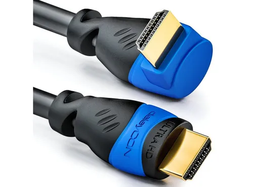deleyCON deleyCON 1,5m HDMI 90° Grad Winkel Kabel - HDMI 2.0/1.4a kompatibel HDMI-Kabel