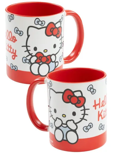 United Labels® Tasse Hello Kitty Tasse Schleifen Becher Kaffeetasse 320 ml, Keramik