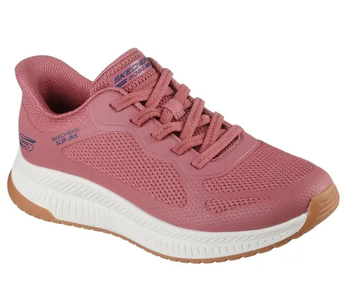 Skechers Damen Hands Free Slip-Ins Bobs Squad 4-Staple Look Sneaker, Rose, 35 EU - Bequeme Slip-Ins mit Fersenkissen und waschbarem Obermaterial. Ideal für den Alltag, dank des Fußbetts aus Memory-Schaum für optimalen Komfort.