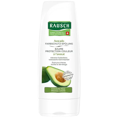 RAUSCH Avocado Farbschutz-Spülung - Conditioner für coloriertes Haar, schützt die Haarstruktur und sorgt für intensive Farb-Leuchtkraft mit wertvollem Avocado-Öl und natürlichen Extrakten.