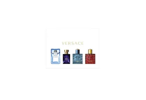 Versace Eau de Parfum Miniaturen Set 5-tlg. für Herren - Eau de Parfum Geschenkset mit 4 x 5 ml hochwertiger Düfte, ideal für unterwegs. Enthält Man Eau Fraiche, Dylan Blue, Eros und Eros Flame.