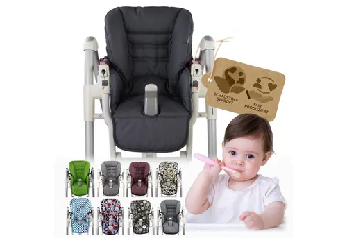 BAMBINIWELT Ersatzbezug Sitzkissen für Peg Perego Prima Pappa-Diner (dunkelgrau)