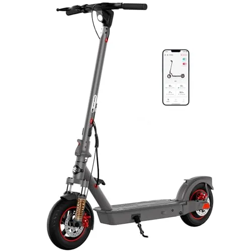 SISIGAD E Scooter 10 Zoll Elektro Roller Erwachsene mit Doppel Federung und App, Electric Scooter Adult 450W Motor 36V 10.4AH Batterie 20km/h Geschwindigkeit, E Roller mit Doppelbremse Stoßdämpfer