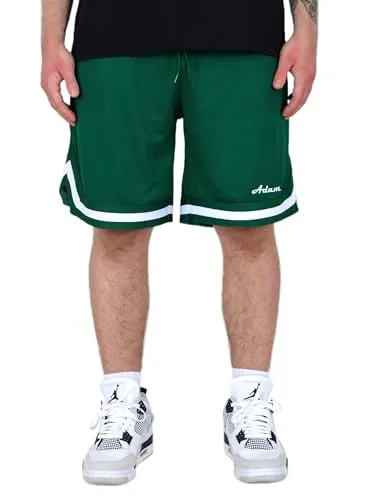 ADAM Herren Basketball Shorts - Atmungsaktive Sommer Shorts - Hochwertige ADAM Herren Basketball Shorts mit elastischem Bund und zwei Eingriffstaschen. Ideal für Sport und Freizeit, bieten sie Bewegungsfreiheit und Komfort durch atmungsaktives Material.