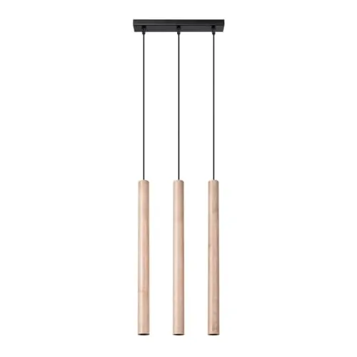 Lampa wisząca PASTELO 3L drewno - Pendelleuchte mit modernem Design aus Holz und Stahl, ideal für Wohnzimmer, Schlafzimmer und mehr. Verleiht jedem Raum Eleganz und Funktionalität.