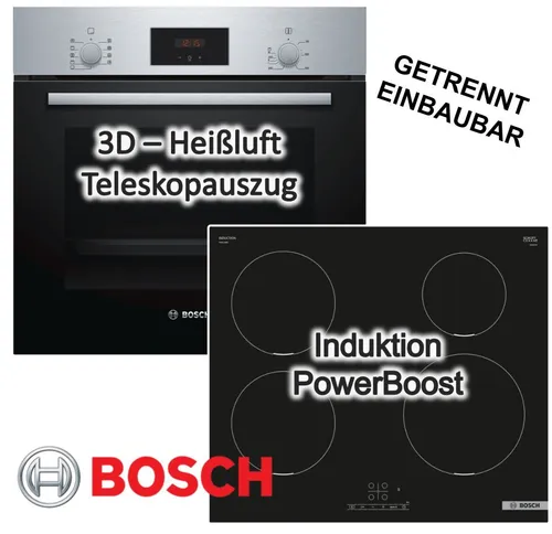 Bosch Herdset: Backofen mit Schnellaufheizung & Induktionskochfeld 60 cm