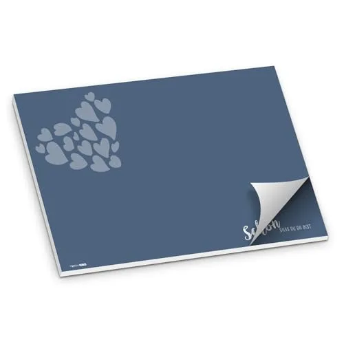 itenga Tischset Platzset Schön DASS du da bist Papier I DIN A3 (59,4cm x 42cm) 50 Blatt I ideal als Gedeckunterlage bei Geburtstagen, Grillpartys, Gartenpartys oder Mottopartys (dunkelblau)