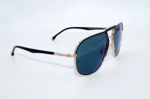 Carrera 318/S Herren-Sonnenbrille - Sonnenbrillen mit stilvollem, eckigem Metall-Gestell in Schwarz und grünem Glas, ideal für einen modernen Look und optimalen UV-Schutz.