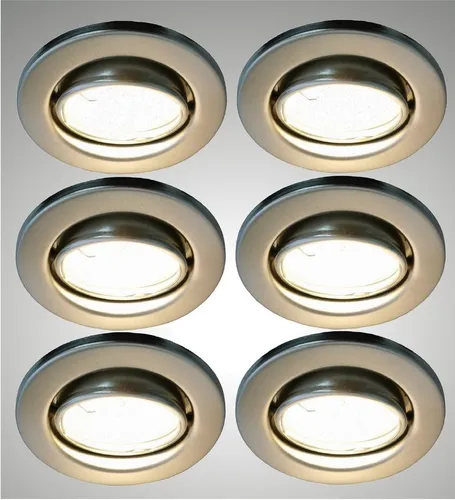 TRANGO LED Einbauleuchte 6er Set - 6x schwenkbare LED Einbaustrahler in Edelstahl-Optik, ultra flach mit nur 23mm Einbautiefe, ideal für eine großflächige Ausleuchtung in Wohnzimmer, Badezimmer und mehr.