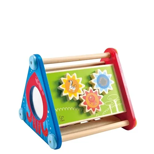 Hape E0434 - Tierische Action-Box, Motorikspielzeug - Nachziehspielzeug aus 100% Holz mit vielen tollen Funktionen zum Entdecken, ideal für Kinder ab 10 Monaten und fördert die motorischen Fähigkeiten.