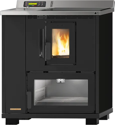 Blaze Pelletofen Küchenherd Devon 8 kW, WLAN-fähig - Öfen: Hochwertiger Pelletofen mit 8 kW Nennwärmeleistung, ideal für gemütliche Abende. Genießen Sie effiziente Wärme mit einem Wirkungsgrad von 92,4% und automatischer Luftzufuhr für optimale Verbrennung.