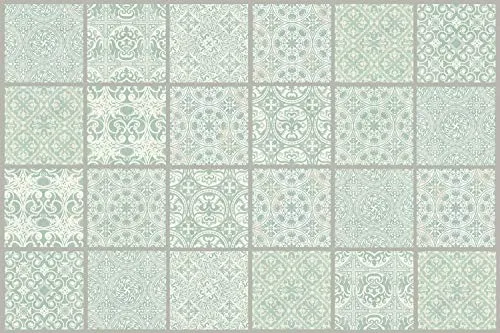 Queence Küchen Spritzschutz „Fliesenmuster“ 60x40 cm - Küchenrückwand aus hitzebeständigem Alu-DiBond, schützt effektiv vor Fettspritzern und Schmutz. Modernes Design und einfache Montage machen ihn zum perfekten Blickfang in jeder Küche.