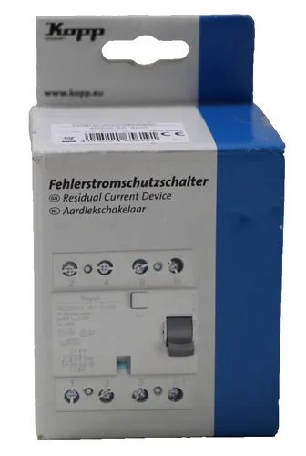 Koop 754043094 Fehlerstromschutzschalter (RCD), 4-polig, A-Type, 40A, 0,30A