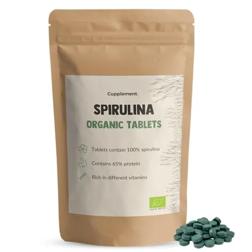 Cupplement Spirulina 300 Tabletten Bio - Höchste Qualität - Nicht blau oder Pulver - Powder - Pure Hawaiian - Pacifica - Hawaii - Algen - Superfood - Chlorella - 2 Kapseln pro Tag - Supplement