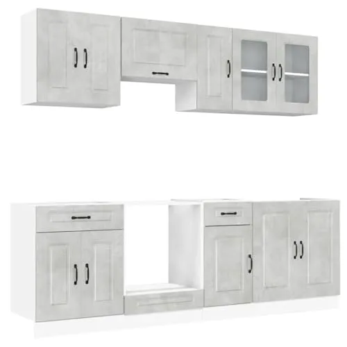 vidaXL 8-tlg. Küchenschrank-Set Kalmar Betongrau von vidaXL