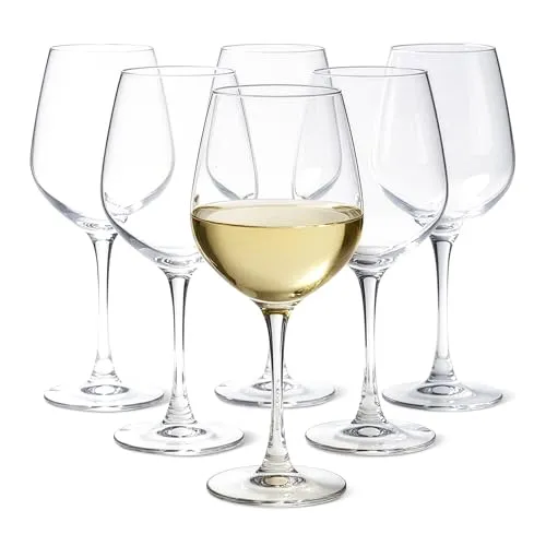 Amazon Basics Stiel-Weißweingläser, 6-teiliges Set, 354,9 ml