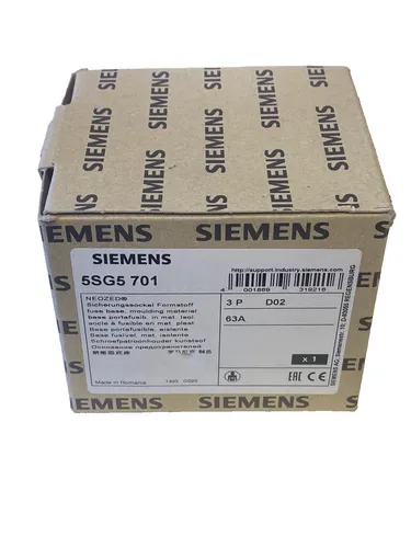 Siemens 5SG5701 NEOZED-Sicherungssockel D02, 3-polig, 63 A, NEU