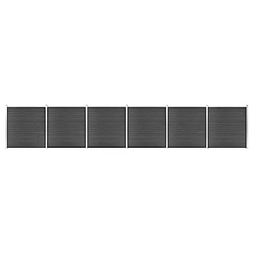 vidaXL Zaunelement Set WPC 1045x186 cm Schwarz - Gartenzäune für Privatsphäre und Sicherheit, langlebig aus WPC, witterungsbeständig und mit zwei Designs für individuelle Gestaltungsmöglichkeiten.