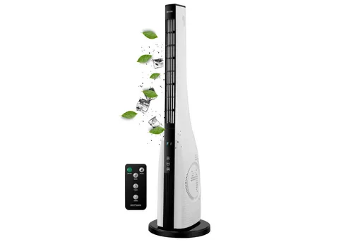 Echos ECO 120 Turmventilator - Stand- & Tischventilatoren mit Fernbedienung und leiser Oszillation für perfekten Komfort bei 3 Leistungsstufen und 15h Timer.