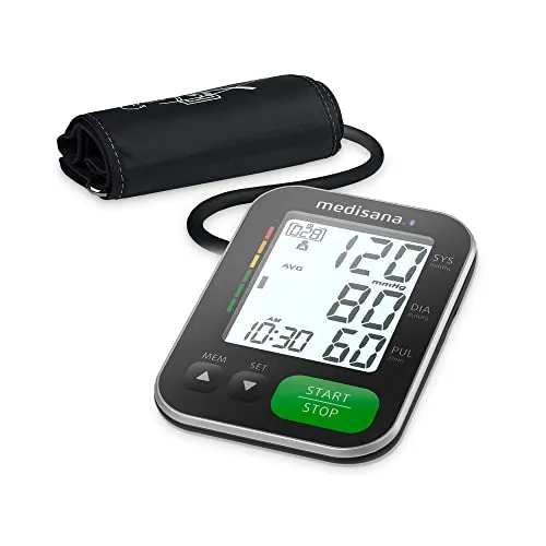 medisana BU 570 connect Oberarm-Blutdruckmessgerät - Blutdruckmessgeräte: Präzise Messung mit Ampel-Skala, Bluetooth-App und Speicher für 120 Ergebnisse pro Benutzer, ideal für die einfache Kontrolle Ihrer Gesundheit.